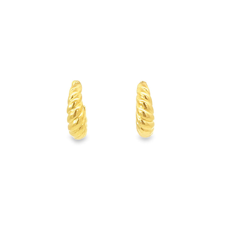 small puffed twist hoops