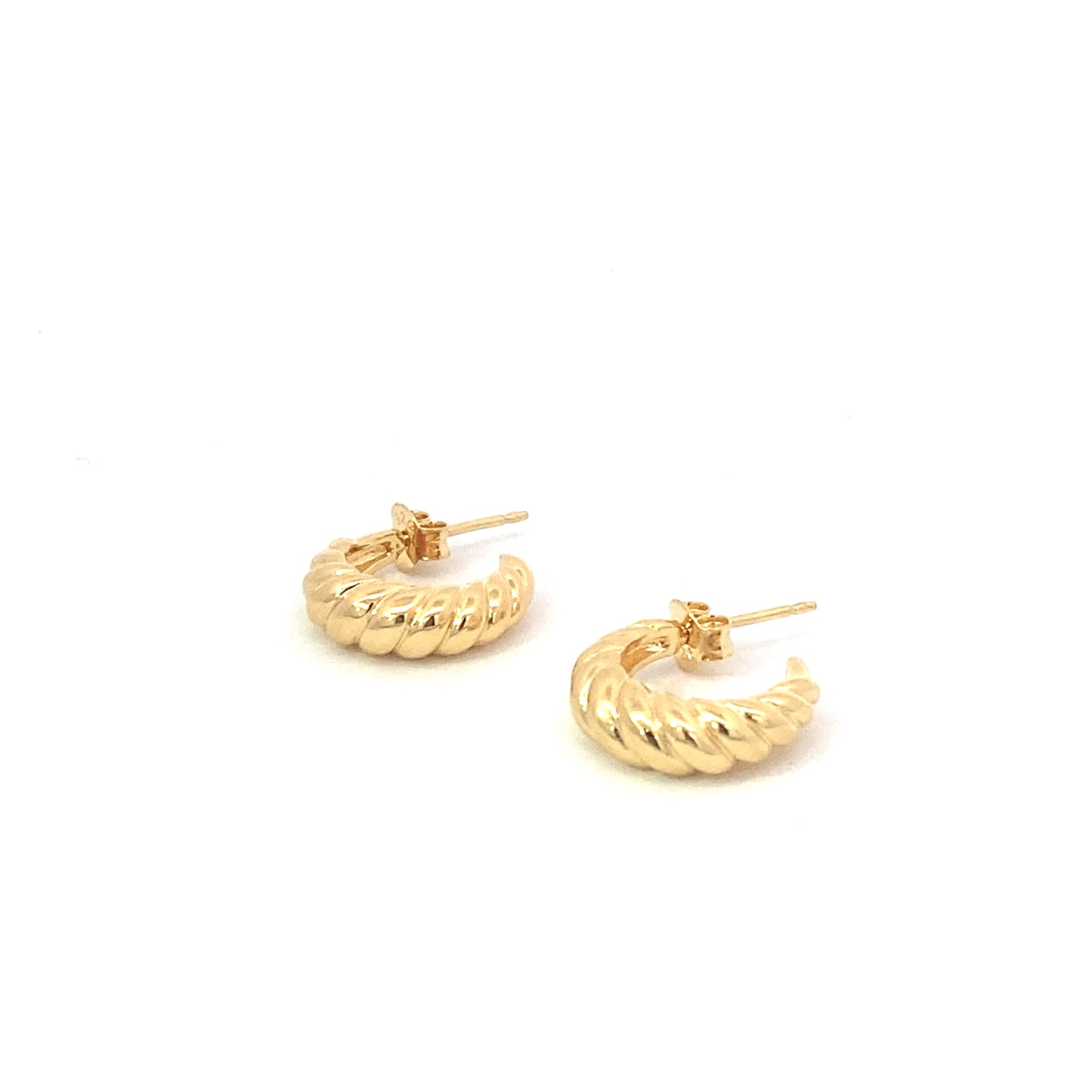 small puffed twist hoops