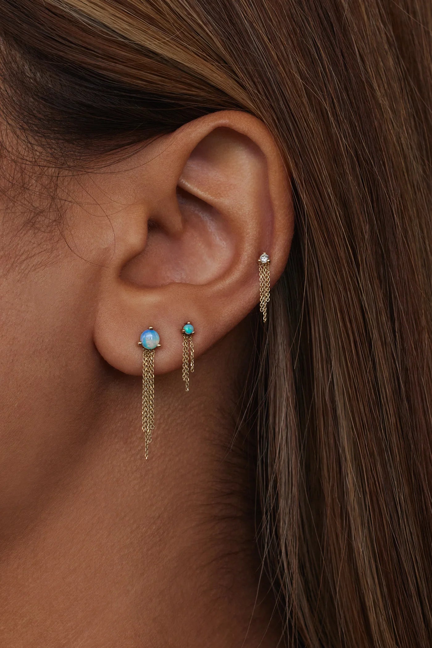 wwake / haze earrings - opal