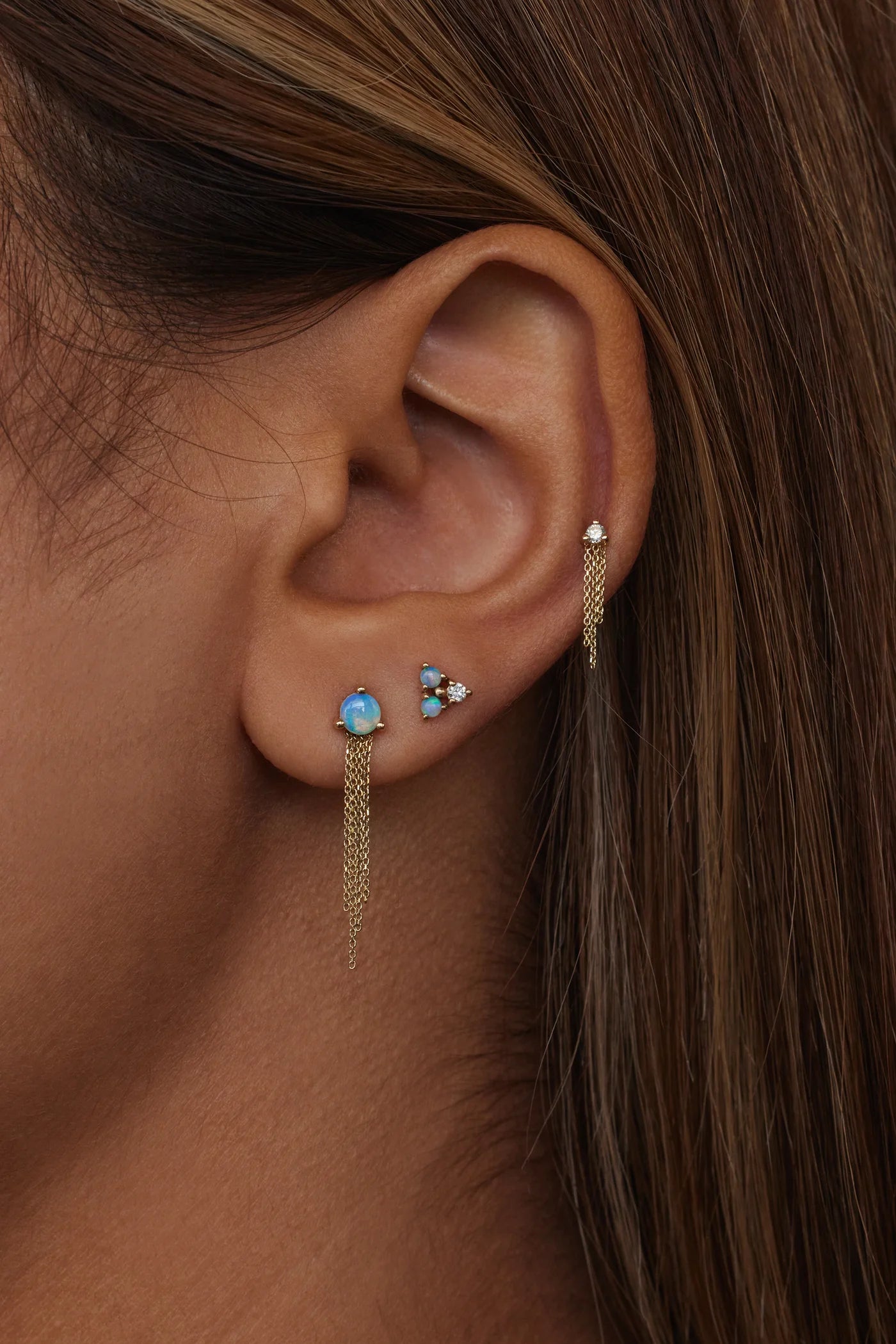wwake / haze earrings - opal