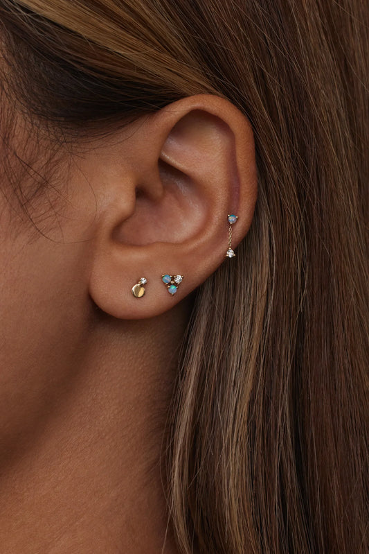 wwake / small disc stud earring - diamond - single