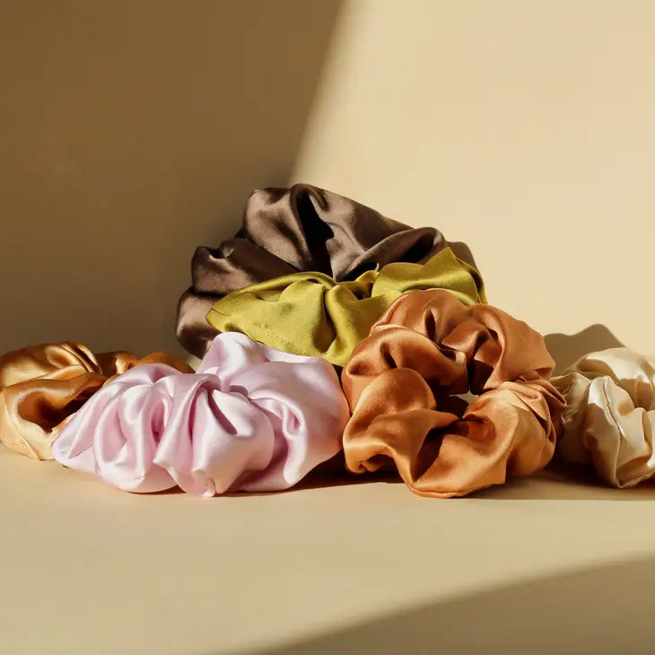 naturally dyed silk scrunchie