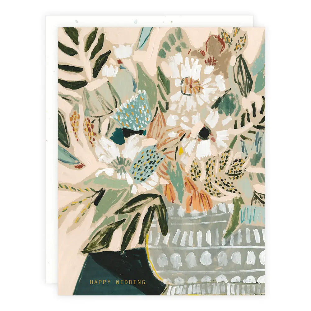 soft pink floral wedding card