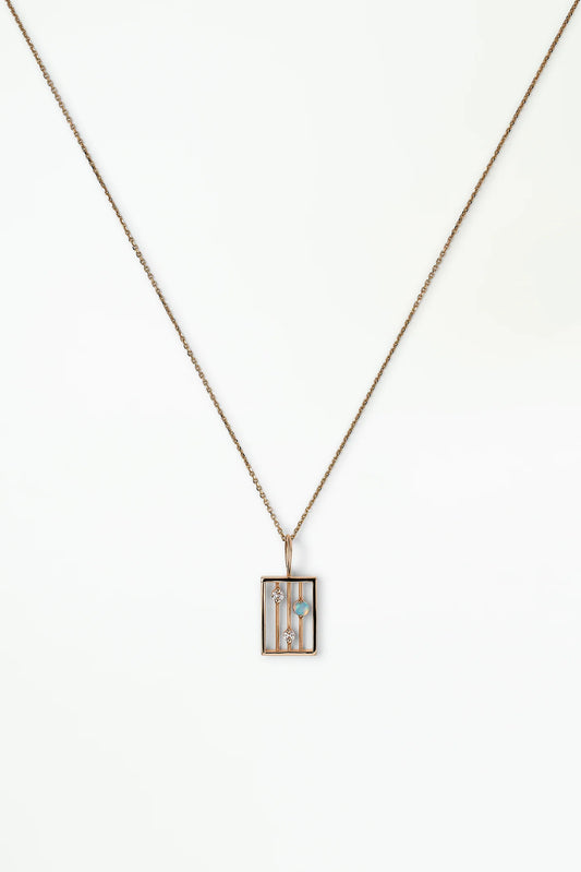 wwake / drift necklace - opal + diamond
