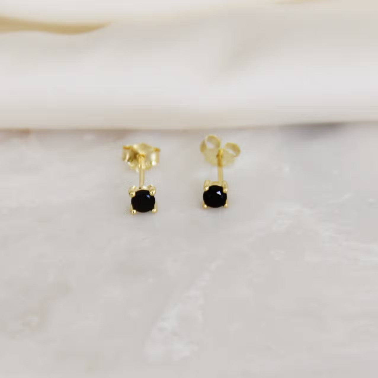 petite studs - black cz