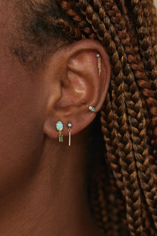 wwake / opal bar link earrings