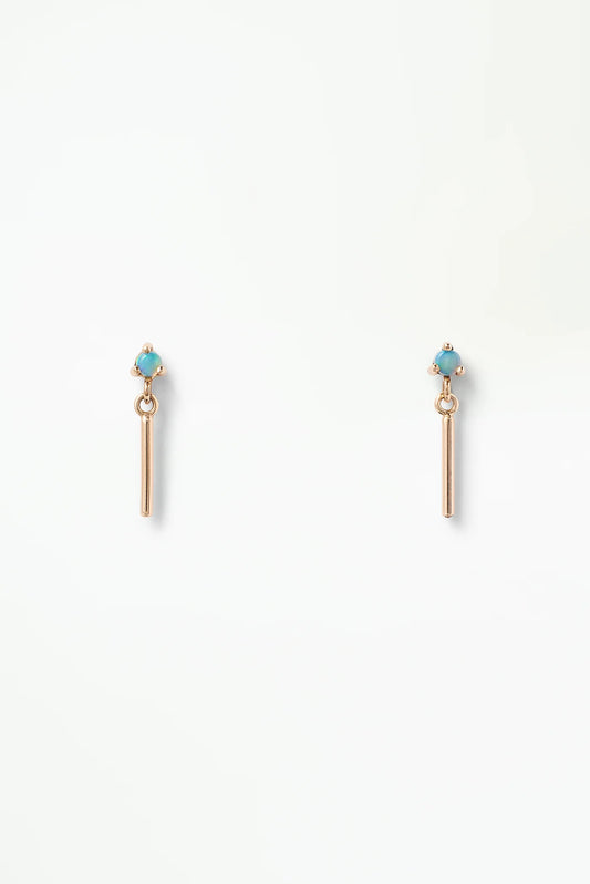 wwake / opal bar link earrings