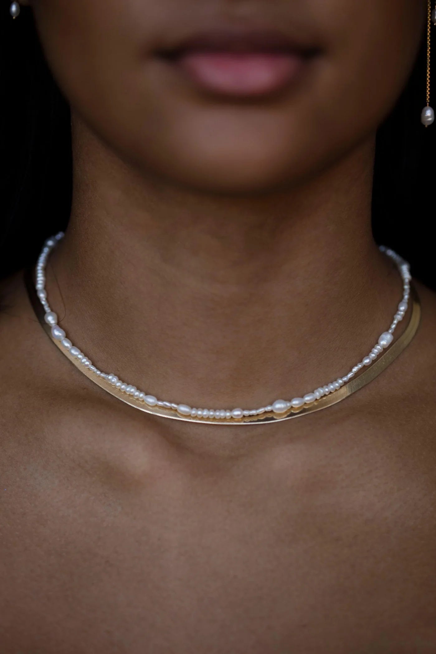 wwake / pearl collage necklace