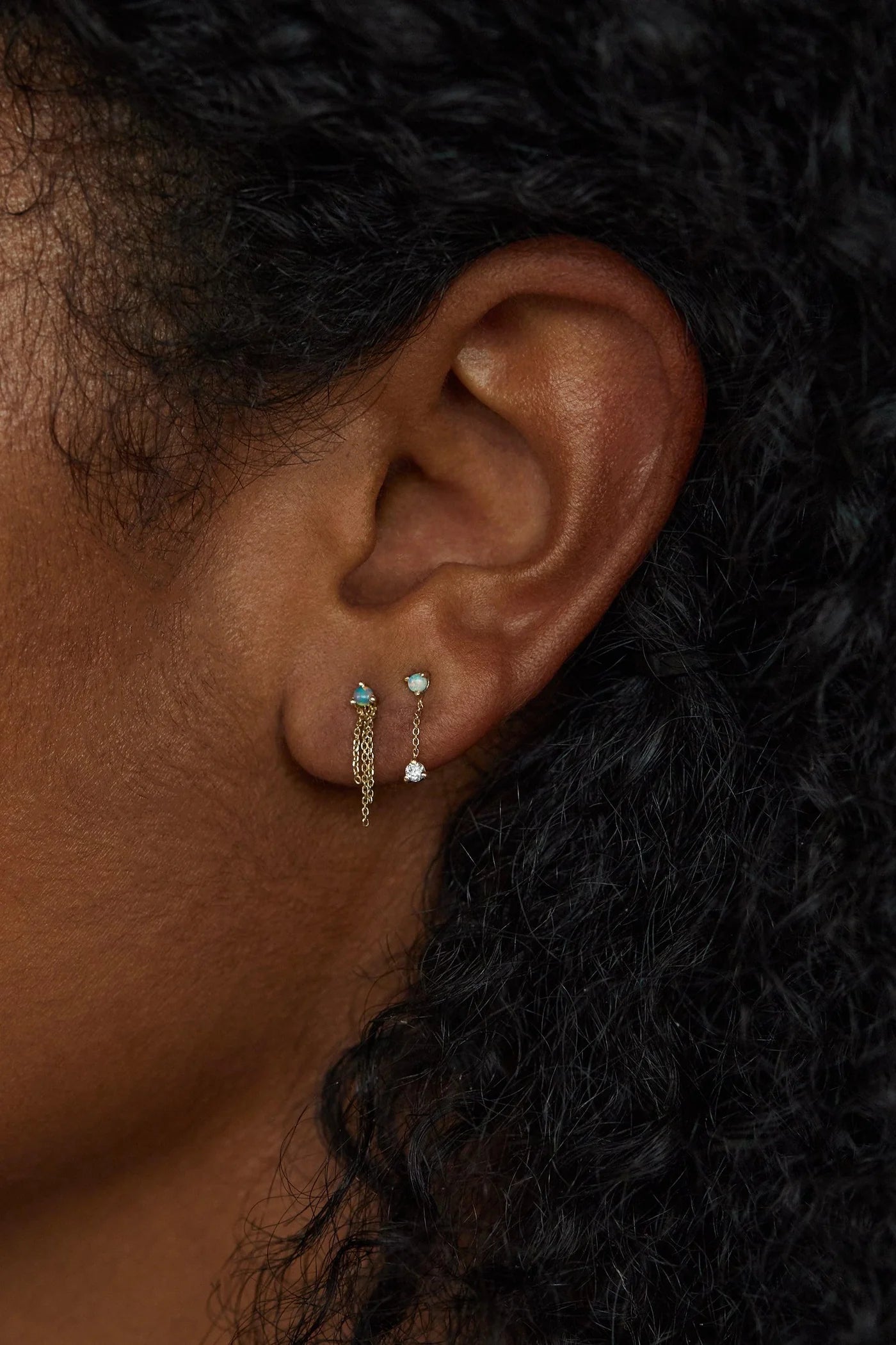 wwake / mist earring - opal - single