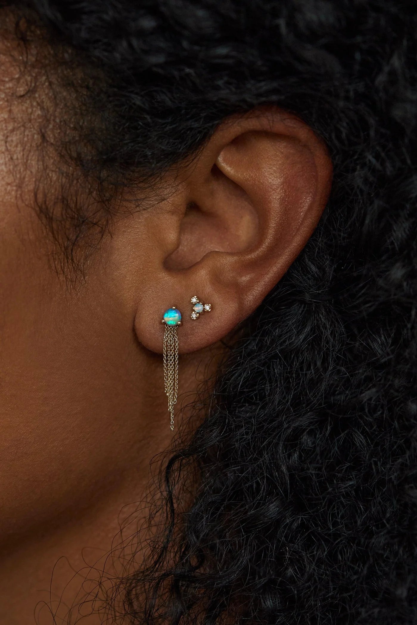 wwake / haze earrings - opal