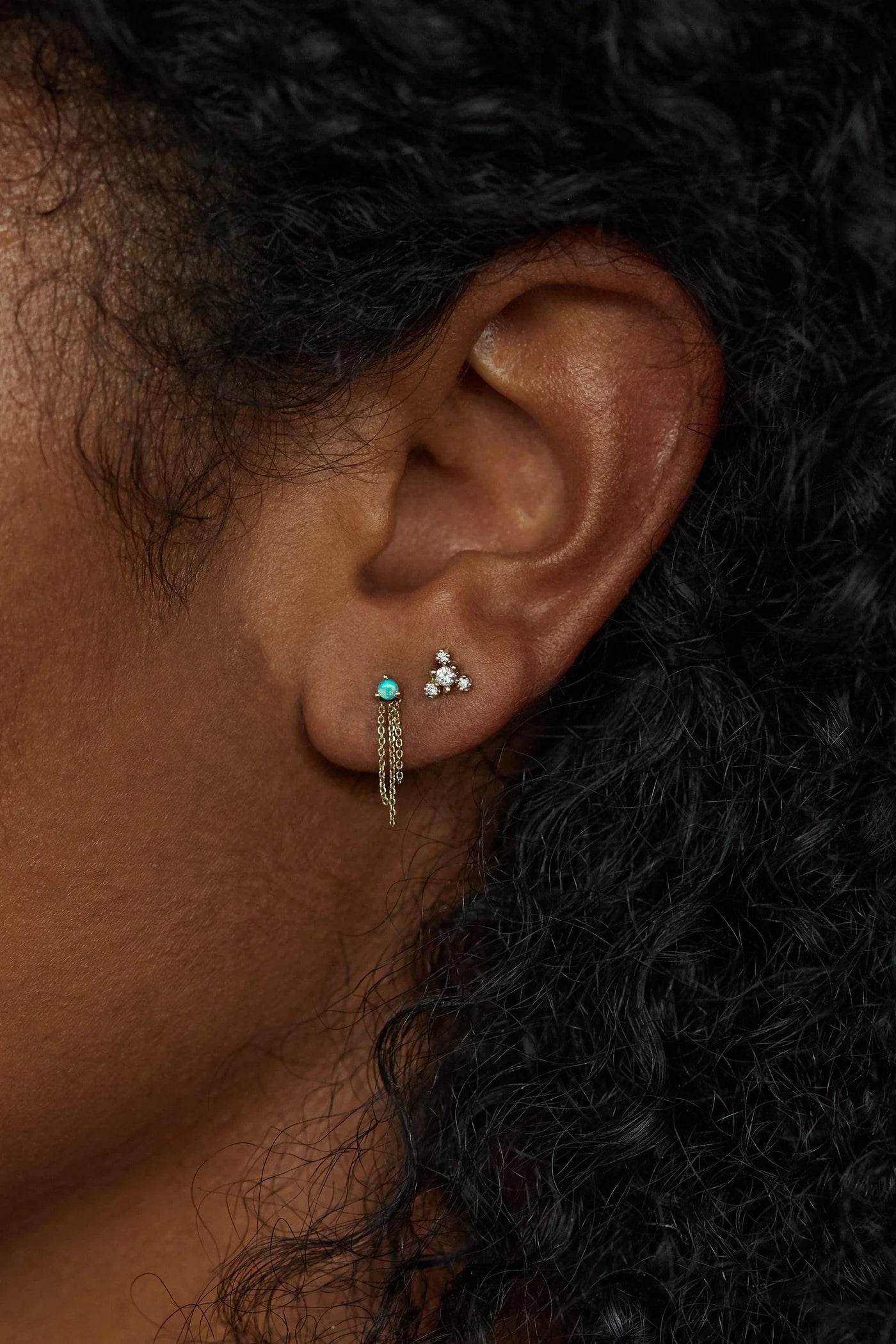wwake / mist earring - opal - single