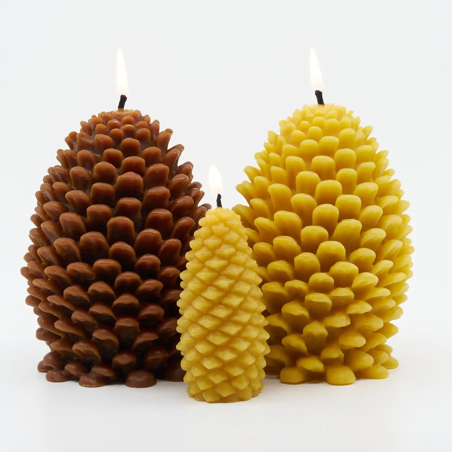 beeswax decorative candle - pine cone