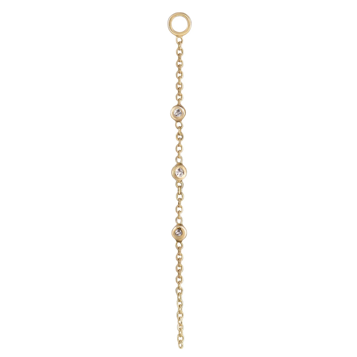 métier / triple round gemstone chain plaque charm - single
