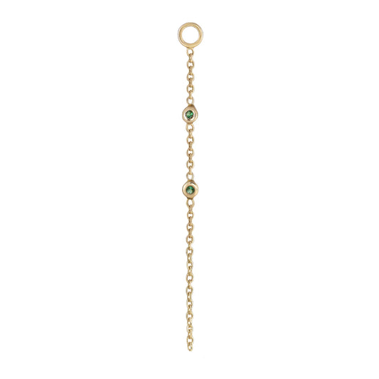 métier / double round gemstone chain plaque charm - single