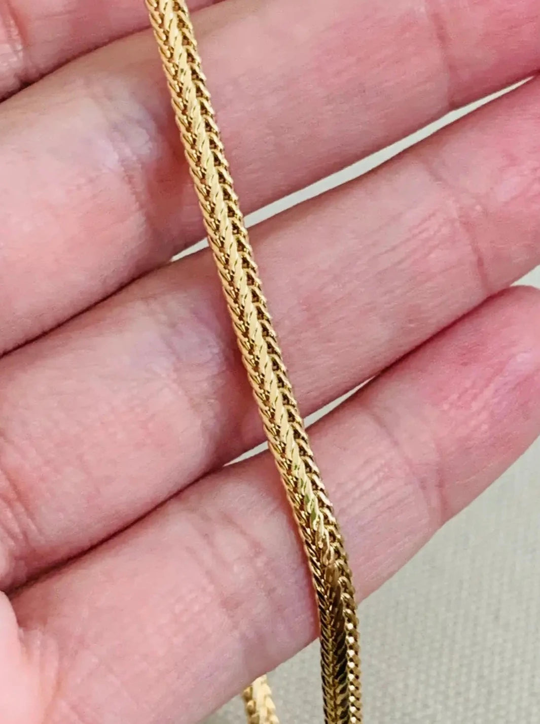 anklet - herringbone textured chain