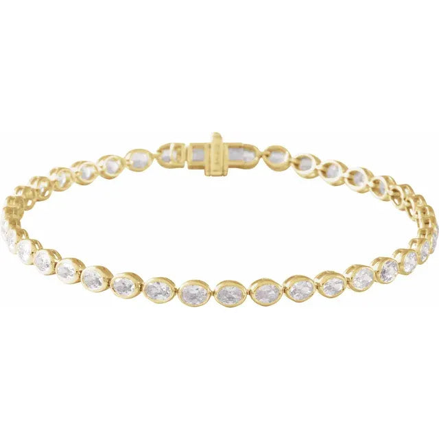 oval tennis bracelet - grown diamond