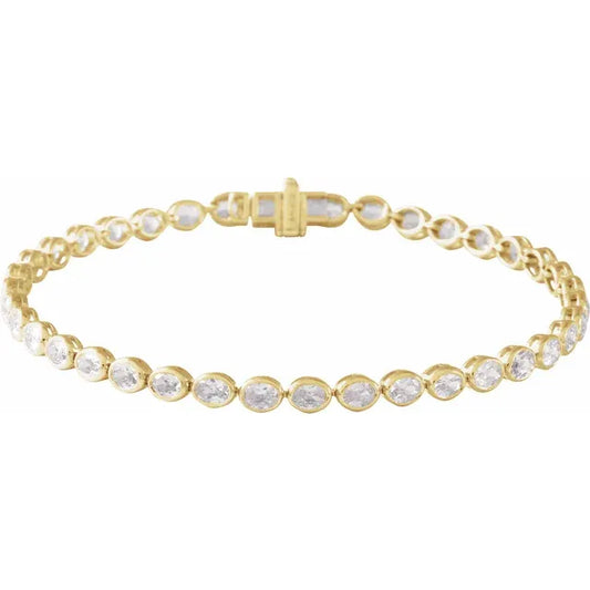 oval tennis bracelet - grown diamond