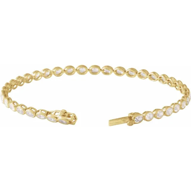 oval tennis bracelet - grown diamond