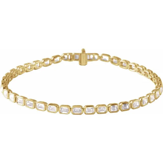 emerald-cut tennis bracelet - grown diamond