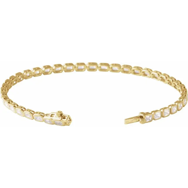 emerald-cut tennis bracelet - grown diamond