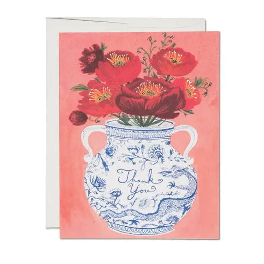 dragon vase thank you card