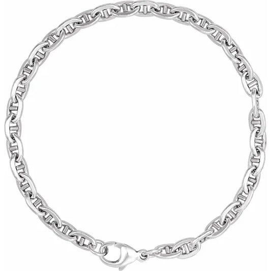 chain bracelet / curbed anchor - 4.5mm