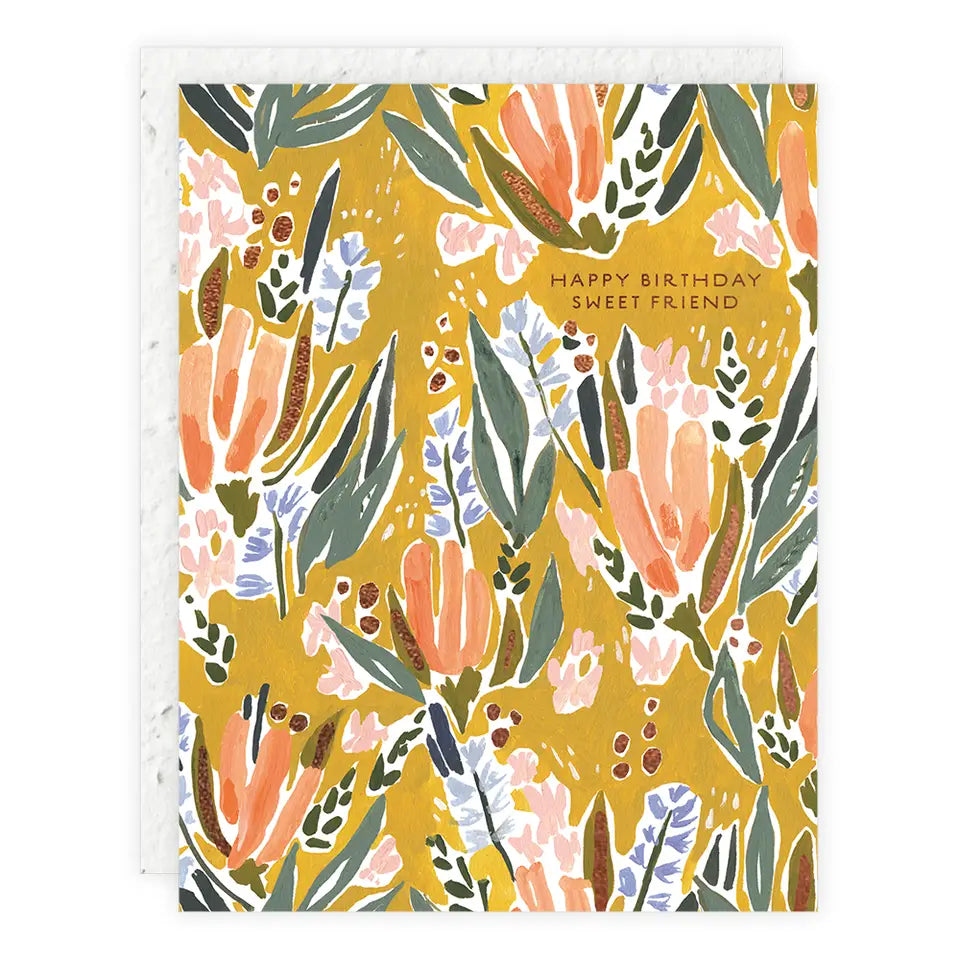 sweet friend floral birthday card