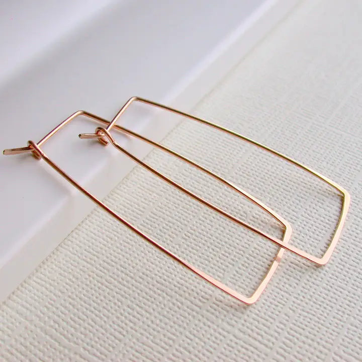 rectangle shape hoop earrings