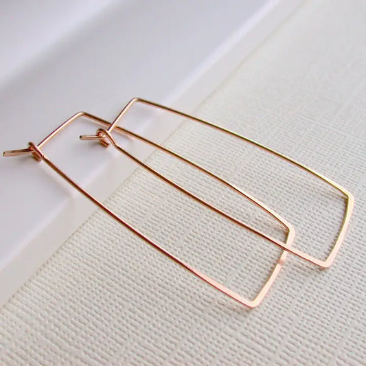 rectangle shape hoop earrings
