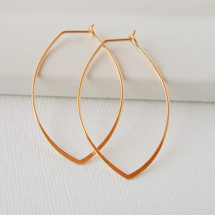 marquise shape hoop earrings
