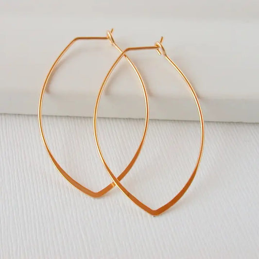 marquise shape hoop earrings