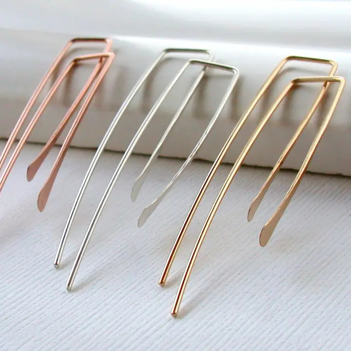 rectangle open shape earrings