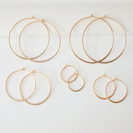 classic round hoop earrings - sale