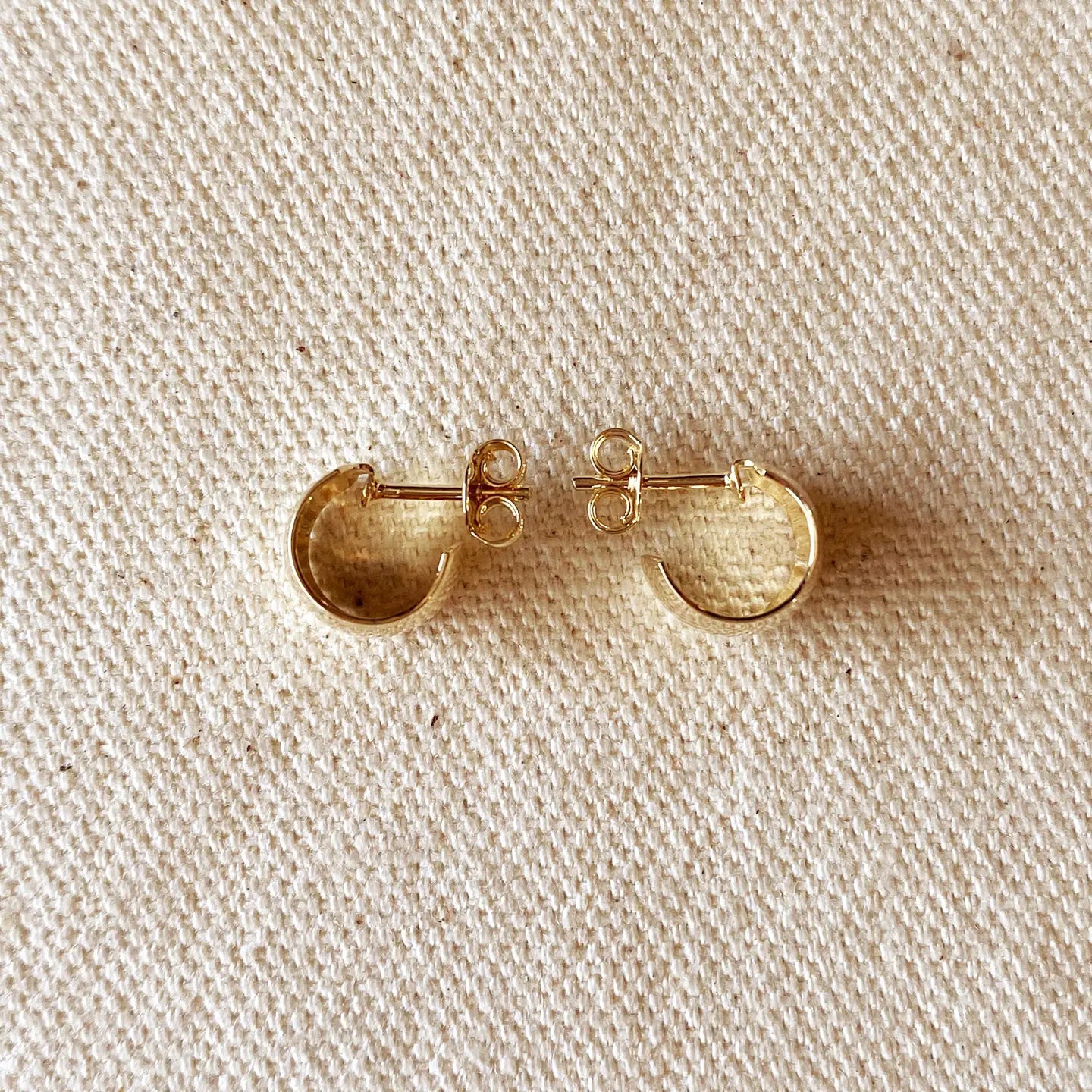 mini wide post hoop earrings