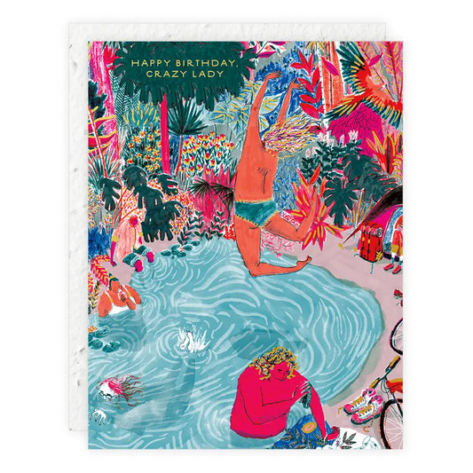 crazy lady birthday card