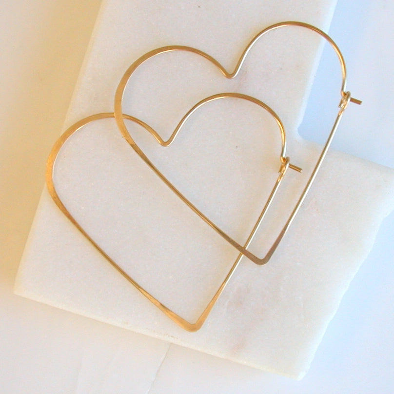 heart shape hoop earrings
