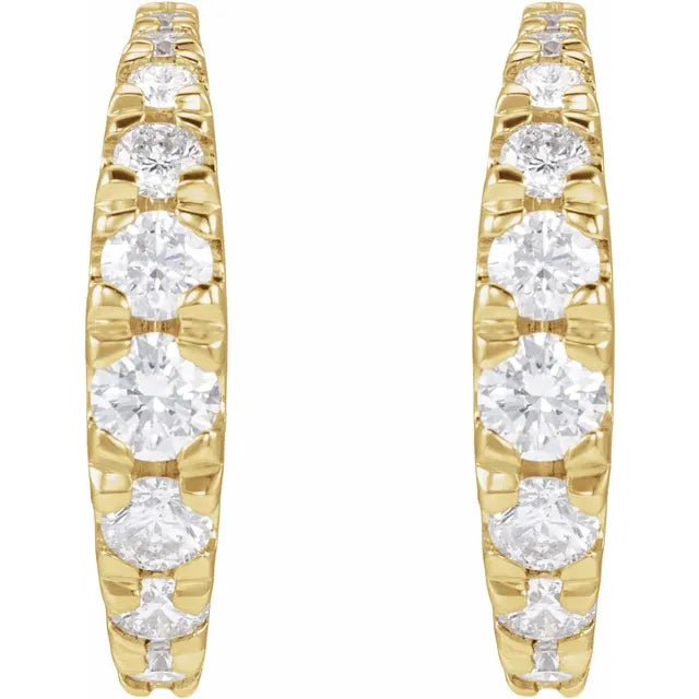 graduated stone post hoop earrings - grown diamond