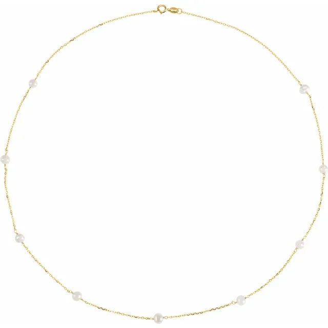 freshwater pearl station necklace