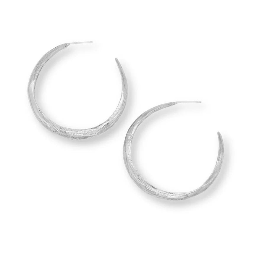 reyes carved post hoop earrings