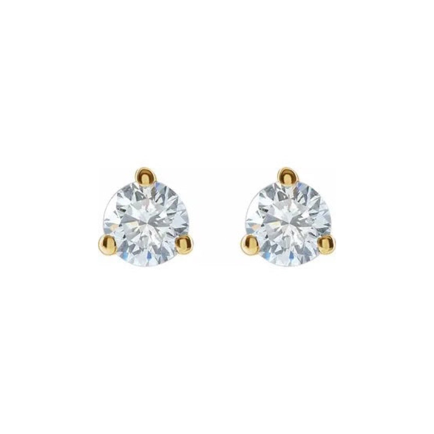 solitaire stud earrings - natural diamond