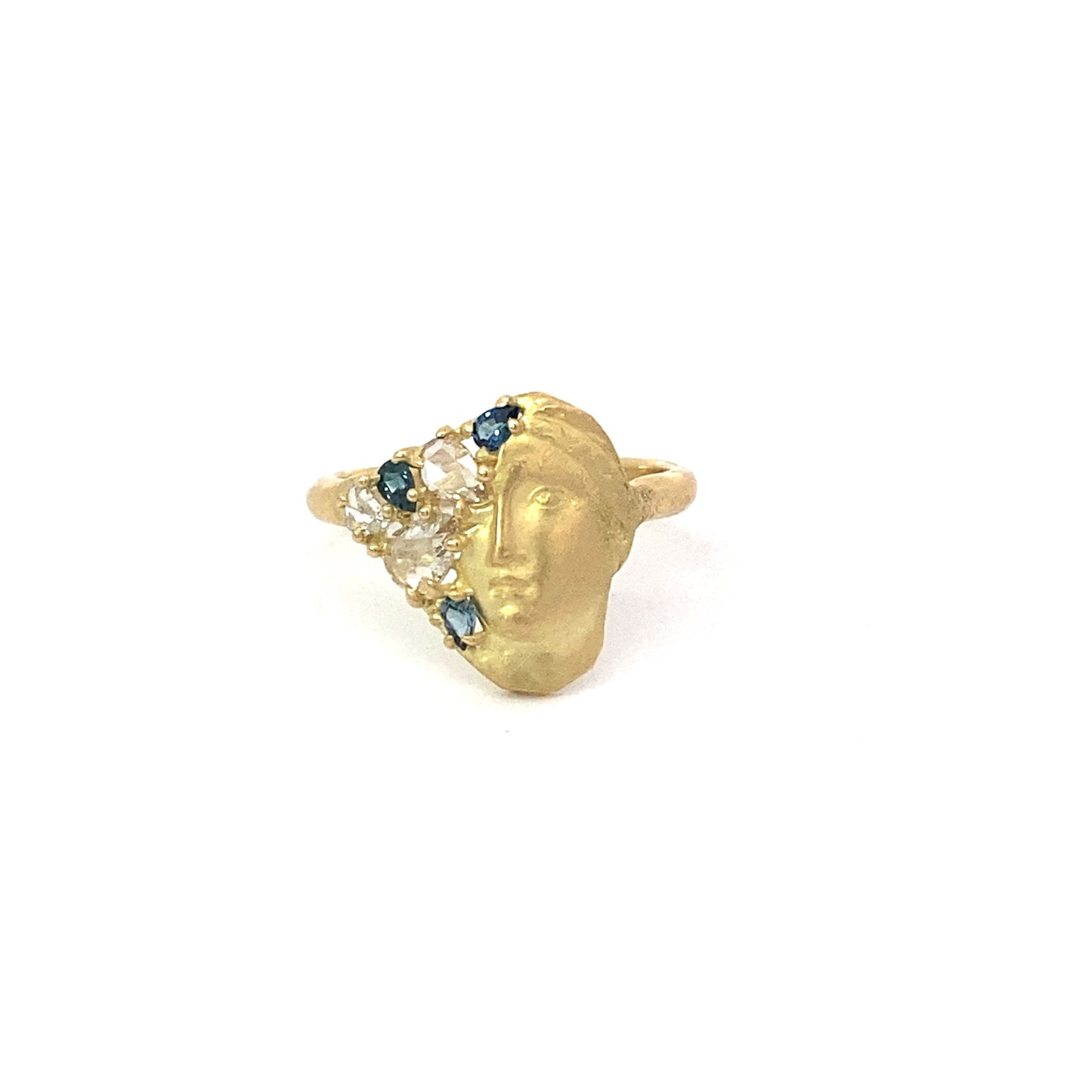 fragmented sybil diamond + sapphire ring