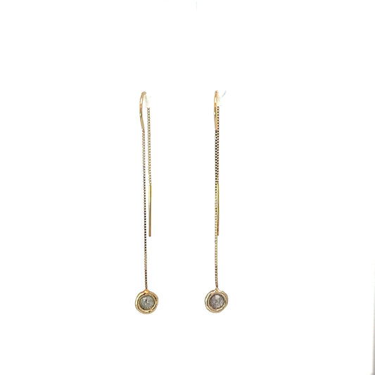 portal rose-cut diamond threader earrings - no.2