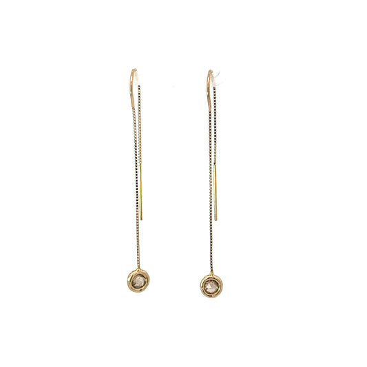 portal rose-cut diamond threader earrings - no.1
