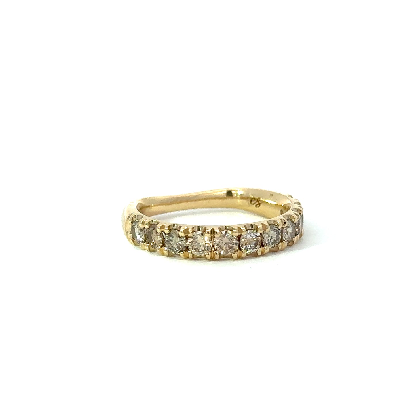 natural diamond euro band ring - light champagne