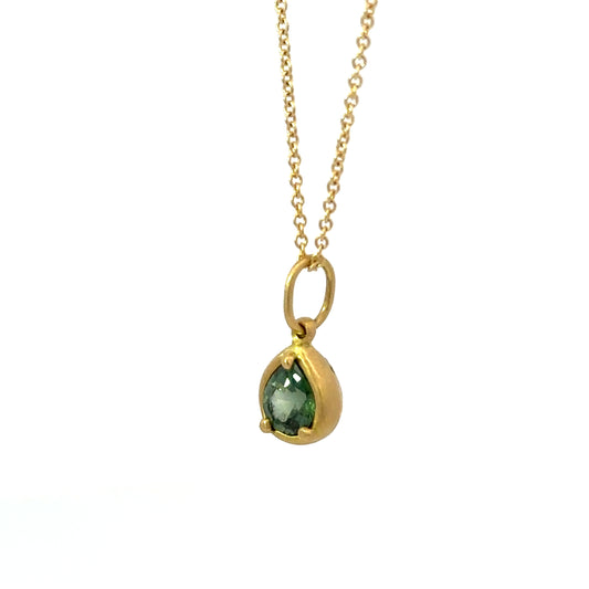 city pendant necklace - green sapphire