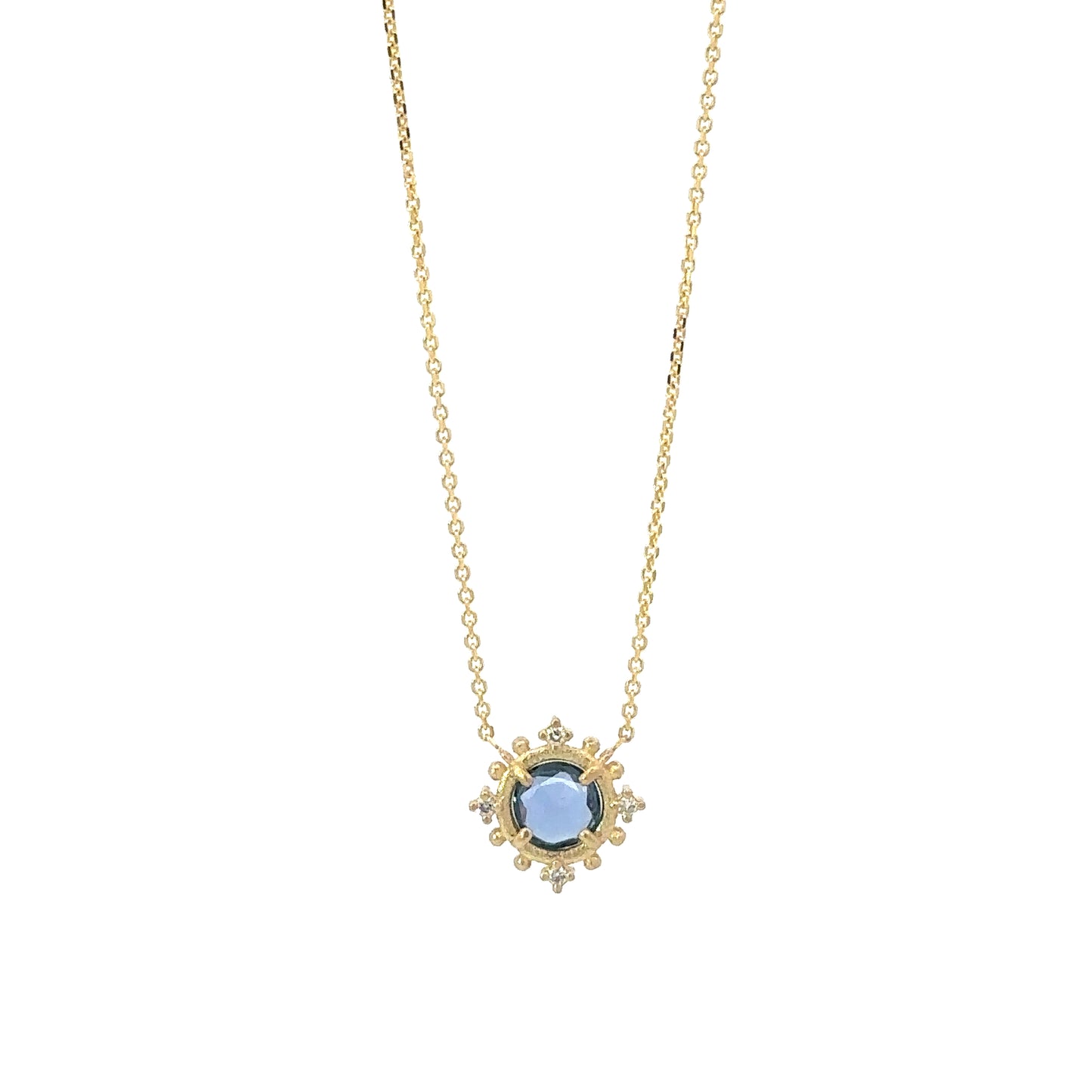 blue sapphire burst necklace
