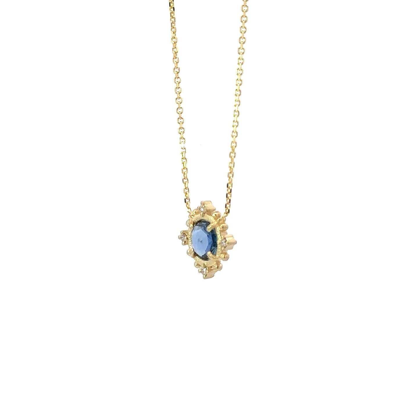 blue sapphire burst necklace