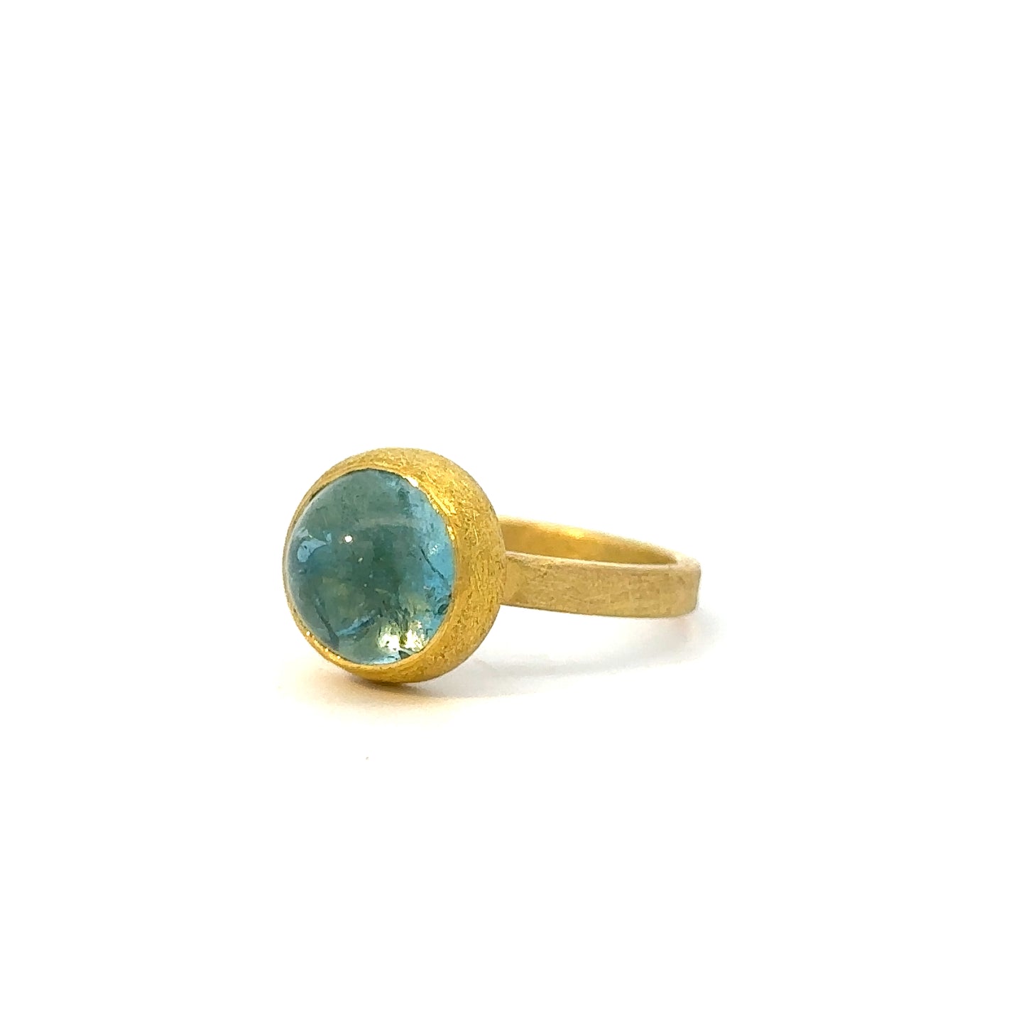 aquamarine cabochon round ring