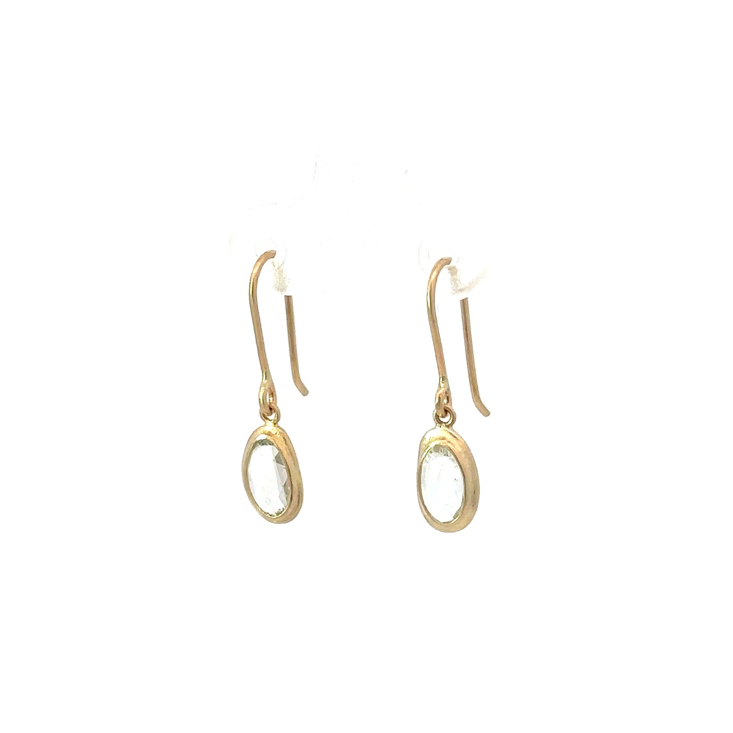 pale blue rose-cut sapphire drop earrings