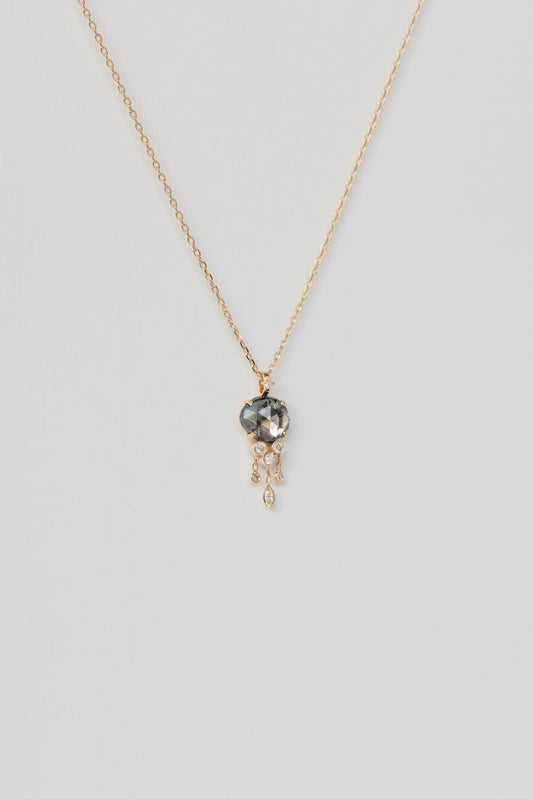 smoky tourmaline & dangling diamonds jellyfish necklace